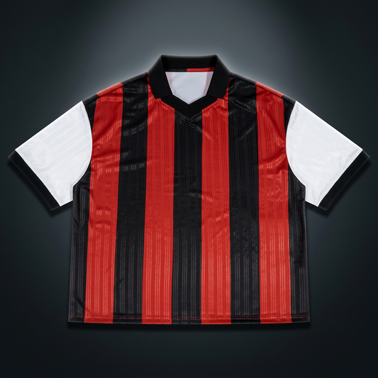 Unisex Boxy Striped Collared Soccer Jersey