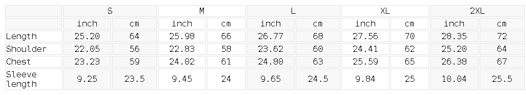 Size chart for the Unisex Boxy Striped Collared Soccer Jersey
