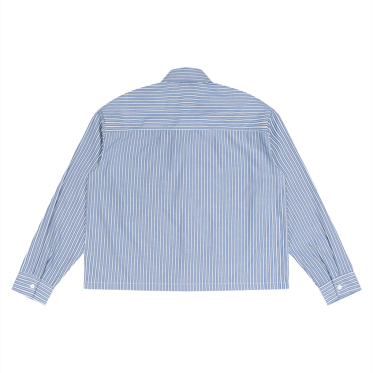 Unisex Boxy Striped Shirt in light blue, alternate angle