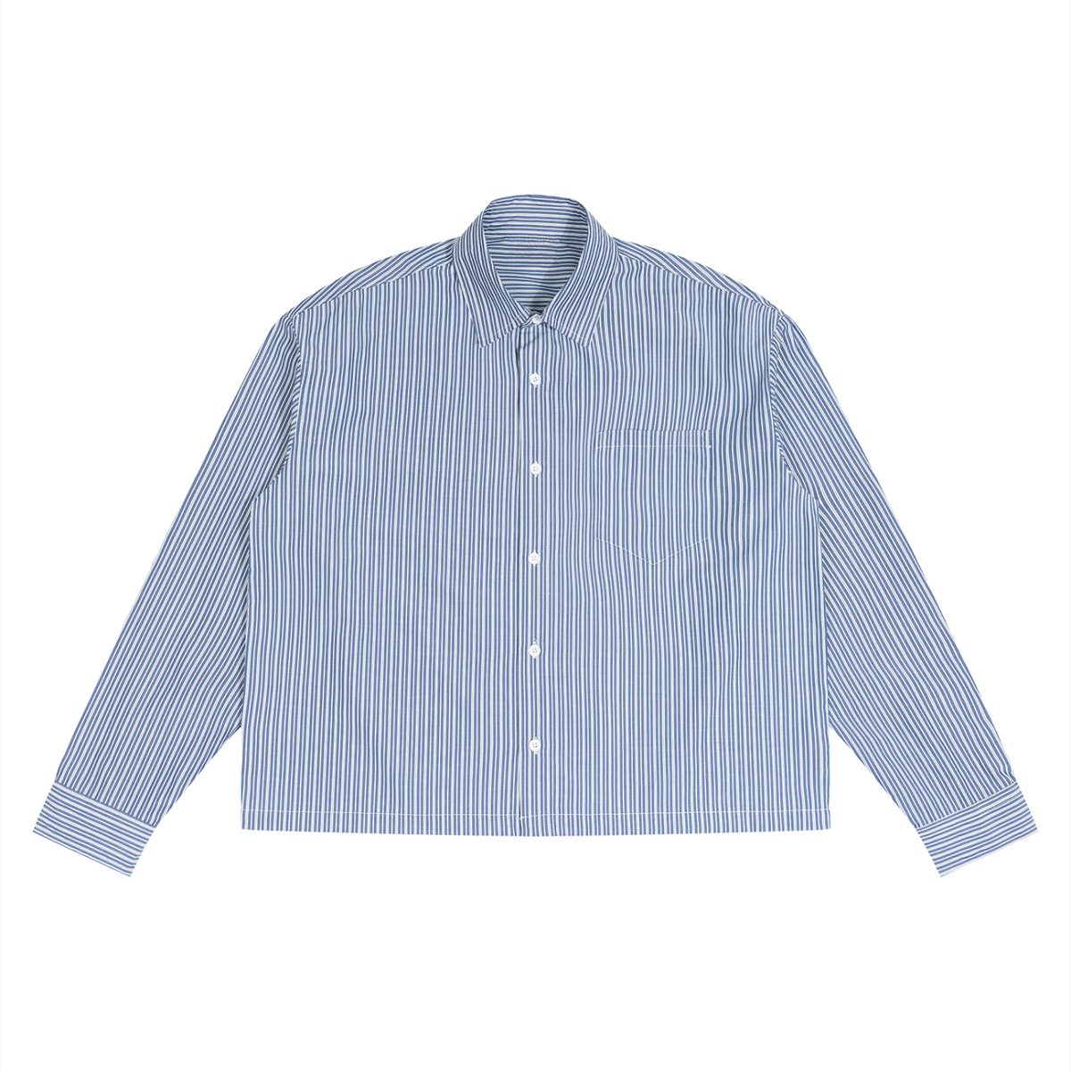 Unisex Boxy Striped Shirt in light blue
