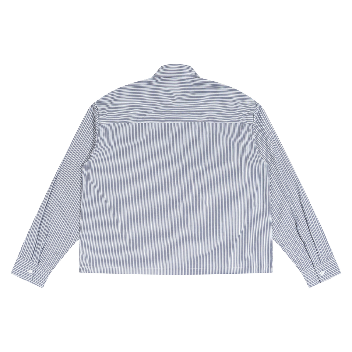 Unisex Boxy Striped Shirt in light gray, alternate angle