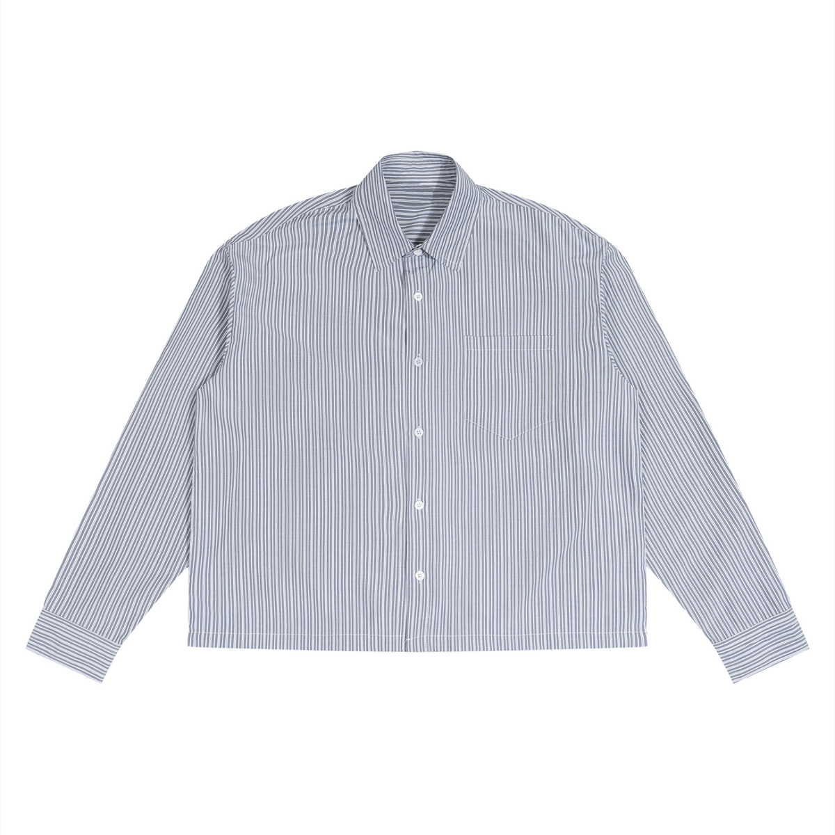 Unisex Boxy Striped Shirt in light gray