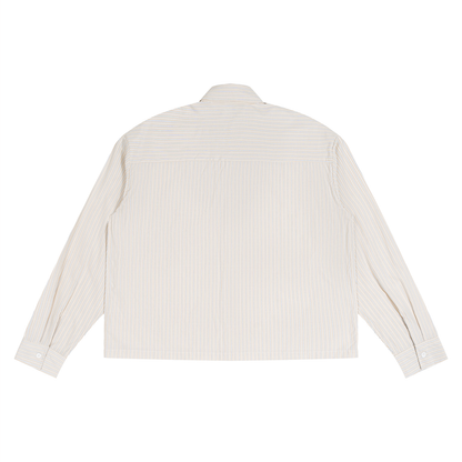 Unisex Boxy Striped Shirt in light yellow, alternate angle