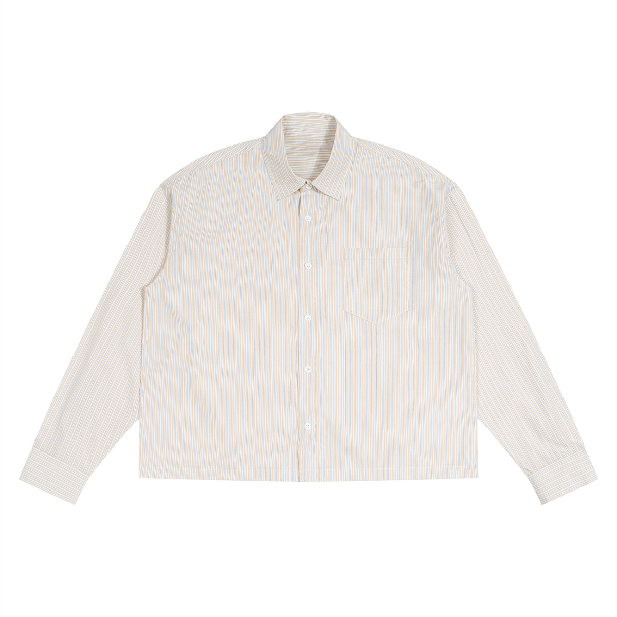 Unisex Boxy Striped Shirt in light yellow