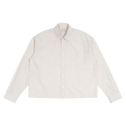 Unisex Boxy Striped Shirt in light yellow