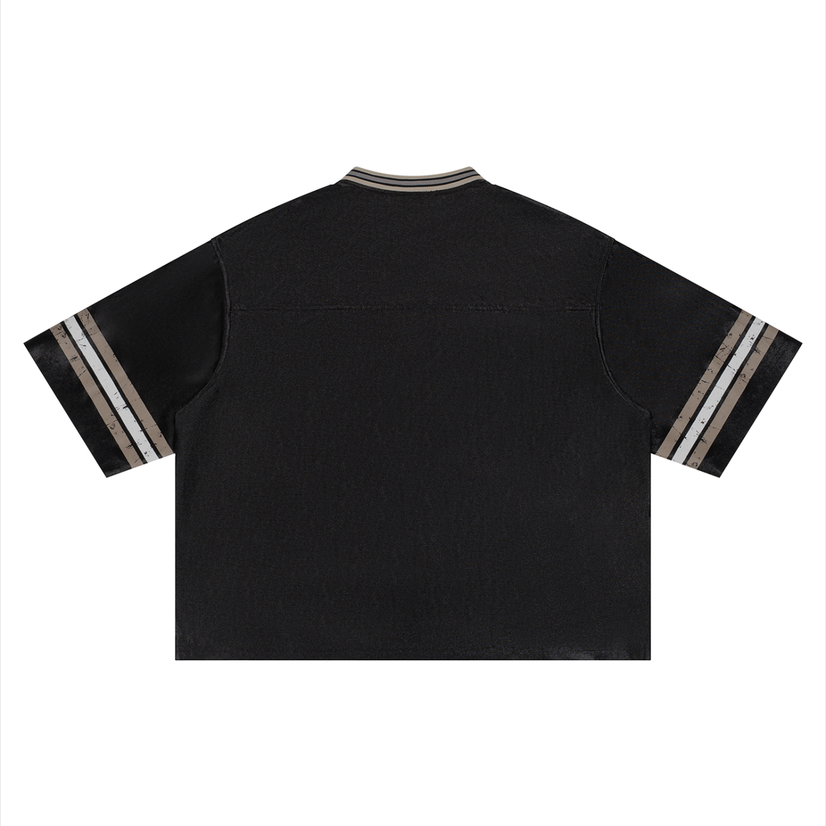 Unisex Boxy Striped Soccer Jersey in black, alternate angle
