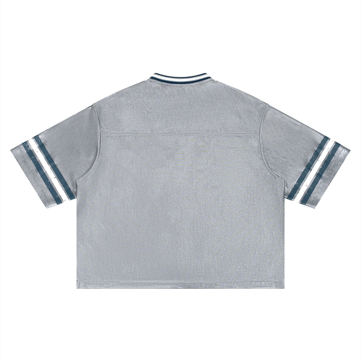 Unisex Boxy Striped Soccer Jersey in gray, alternate angle