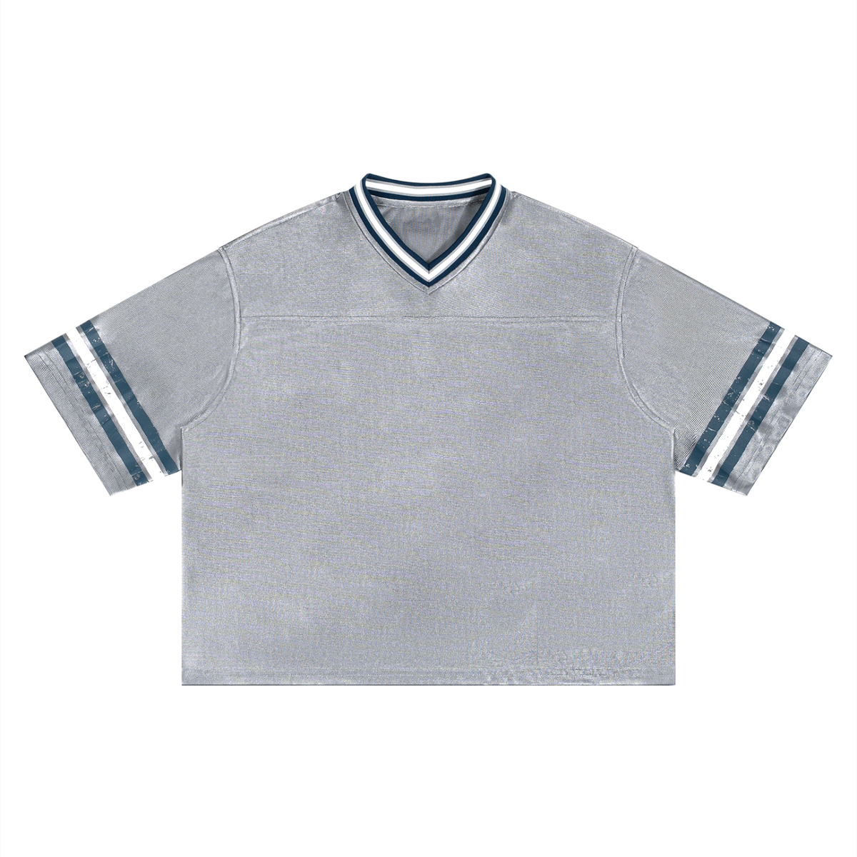 Unisex Boxy Striped Soccer Jersey in gray