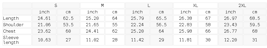 Size chart for the Unisex Boxy Striped Soccer Jersey