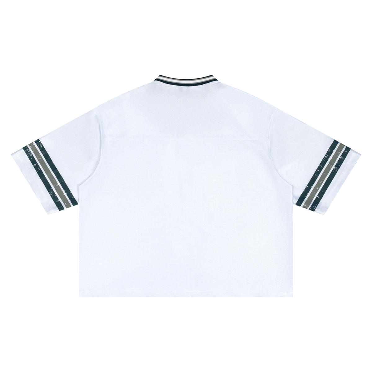 Unisex Boxy Striped Soccer Jersey in white, alternate angle