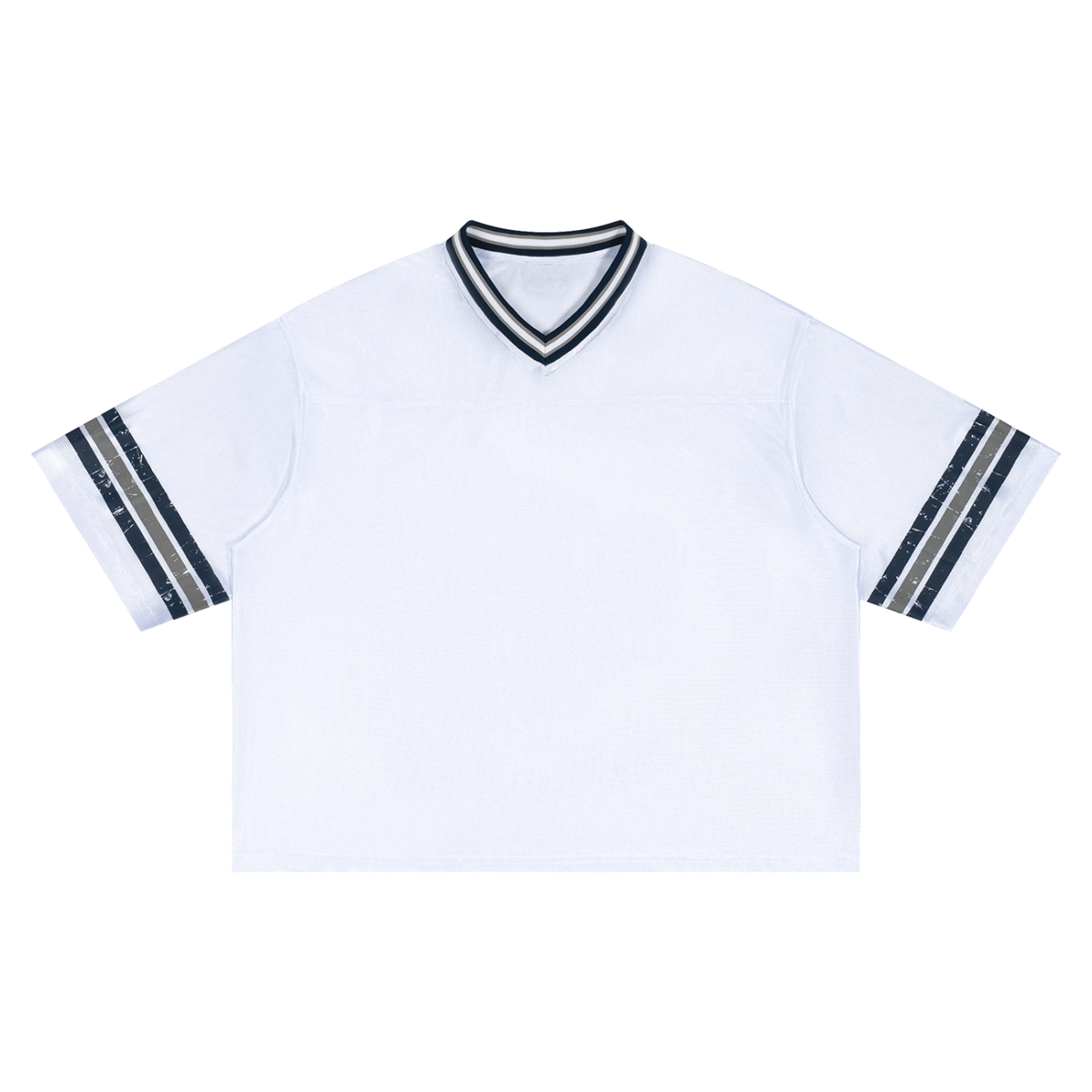 Unisex Boxy Striped Soccer Jersey in white