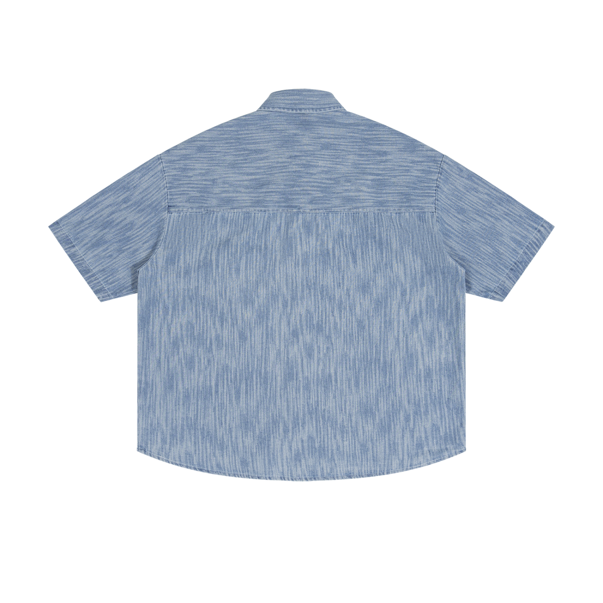Unisex Boxy Vintage Wash Denim Shirt in jeans blue, alternate angle