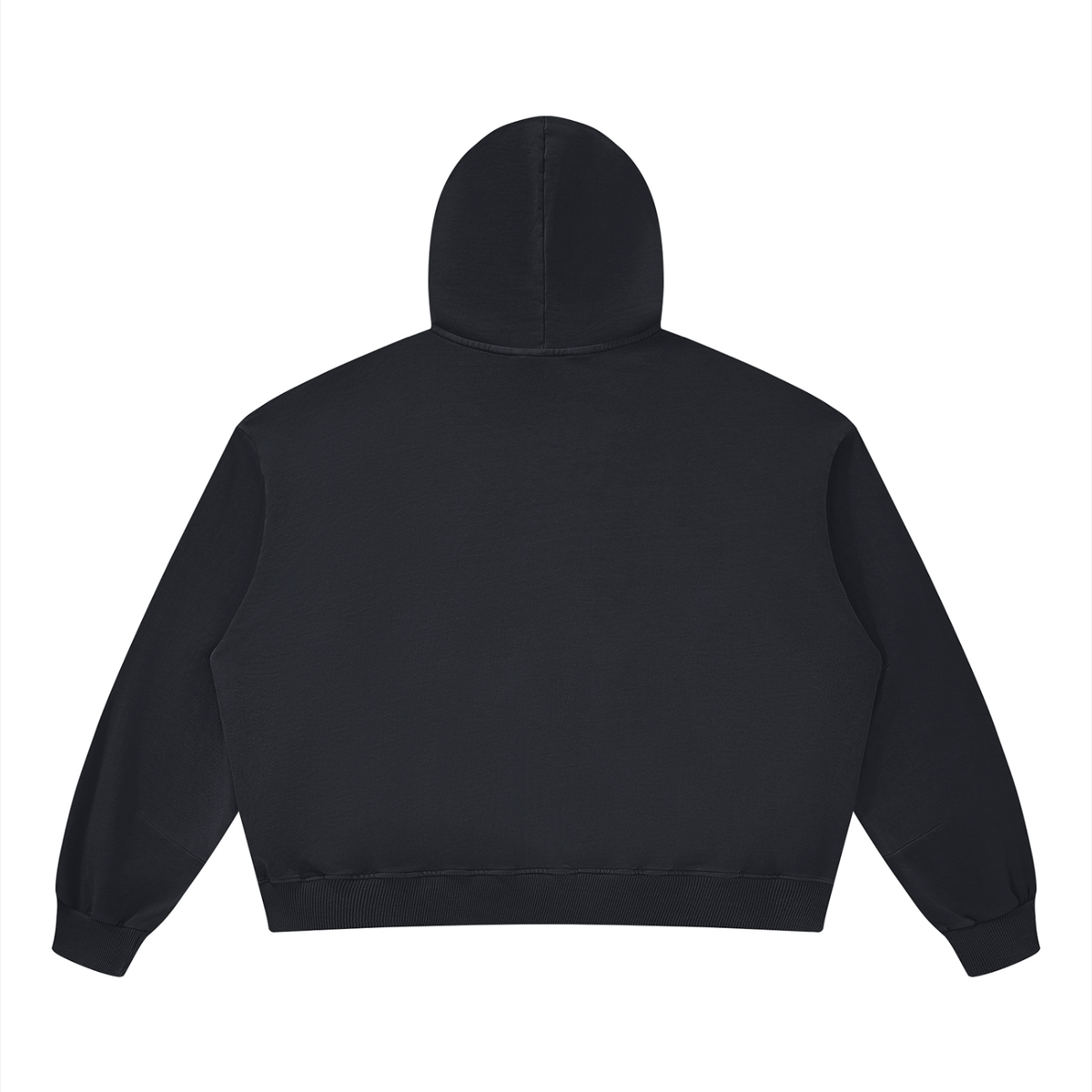 Unisex Boxy Vintage Washed Hoodie in black, alternate angle