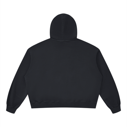 Unisex Boxy Vintage Washed Hoodie in black, alternate angle