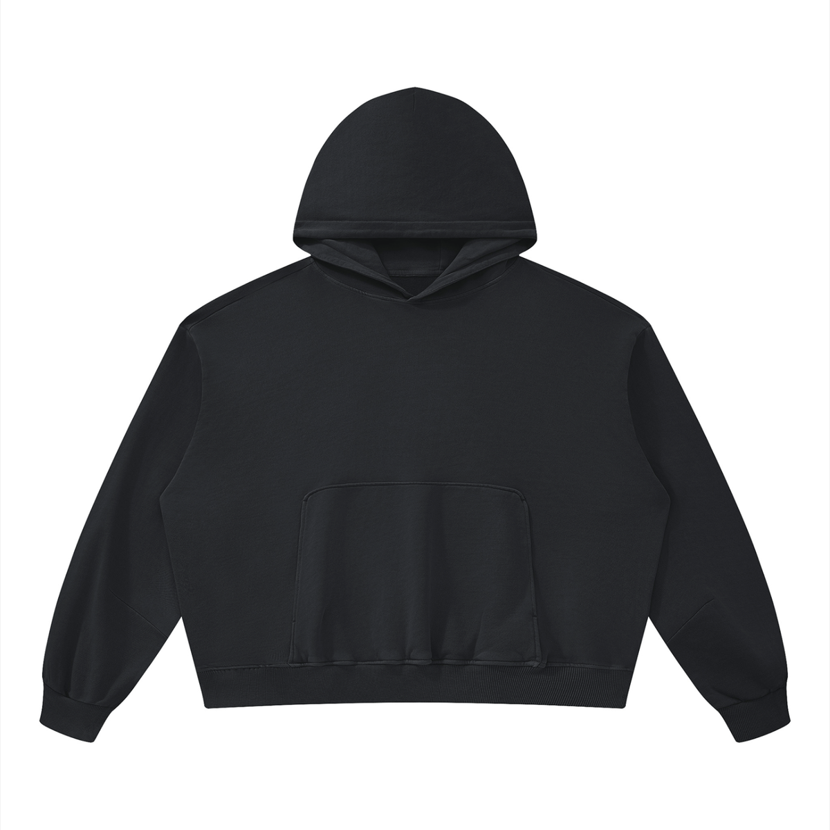 Unisex Boxy Vintage Washed Hoodie in black