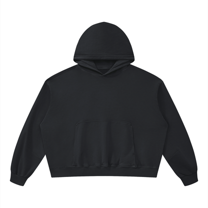 Unisex Boxy Vintage Washed Hoodie in black