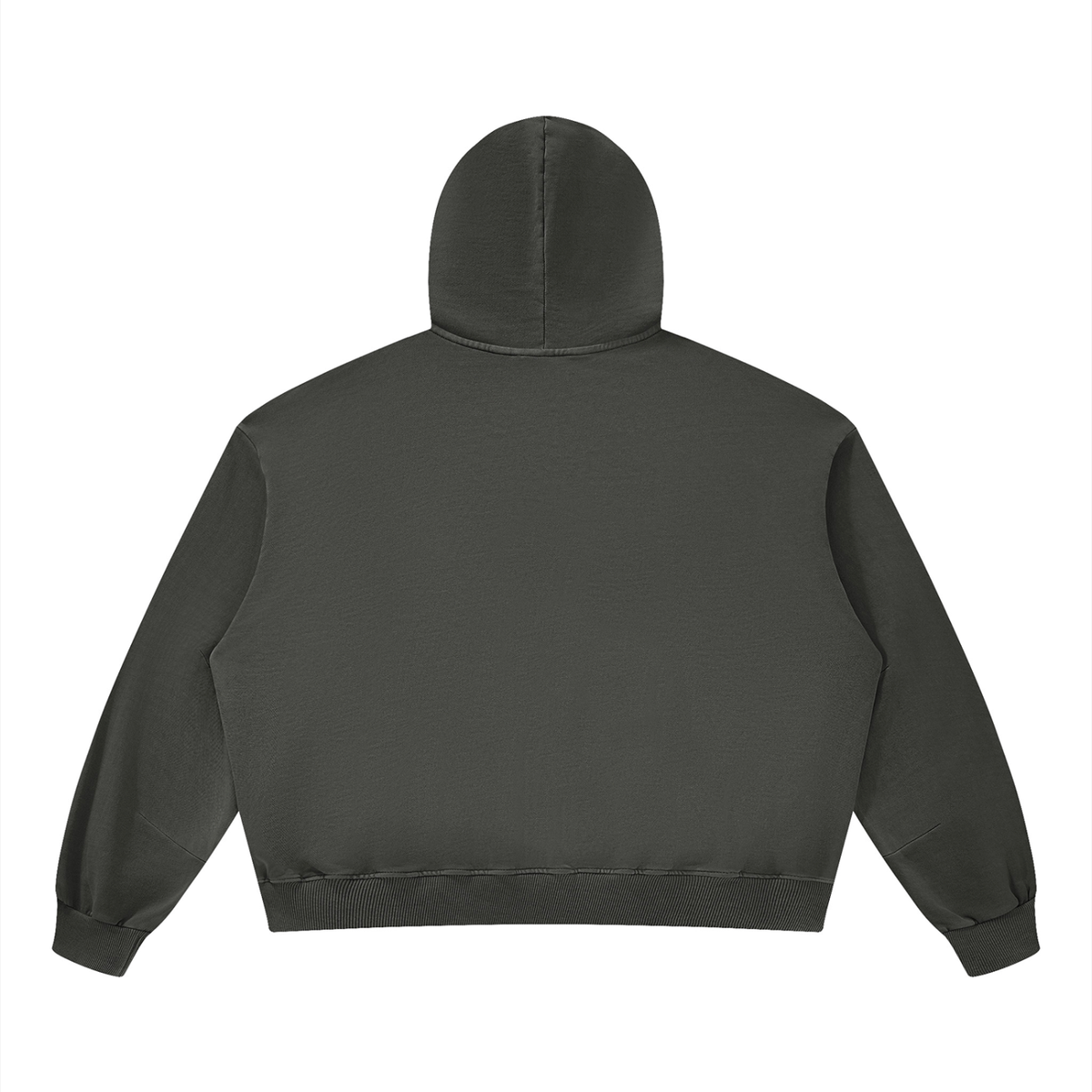 Unisex Boxy Vintage Washed Hoodie in dark gray, alternate angle