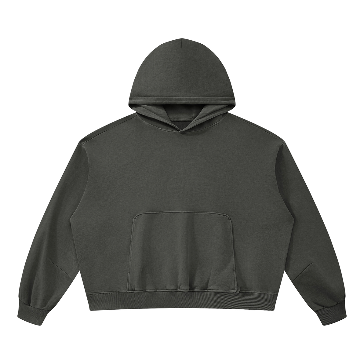 Unisex Boxy Vintage Washed Hoodie in dark gray