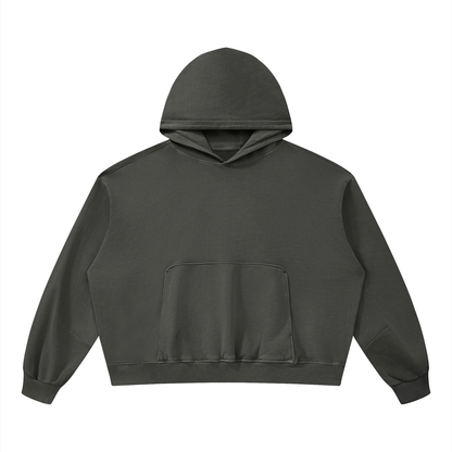 Unisex Boxy Vintage Washed Hoodie in dark gray
