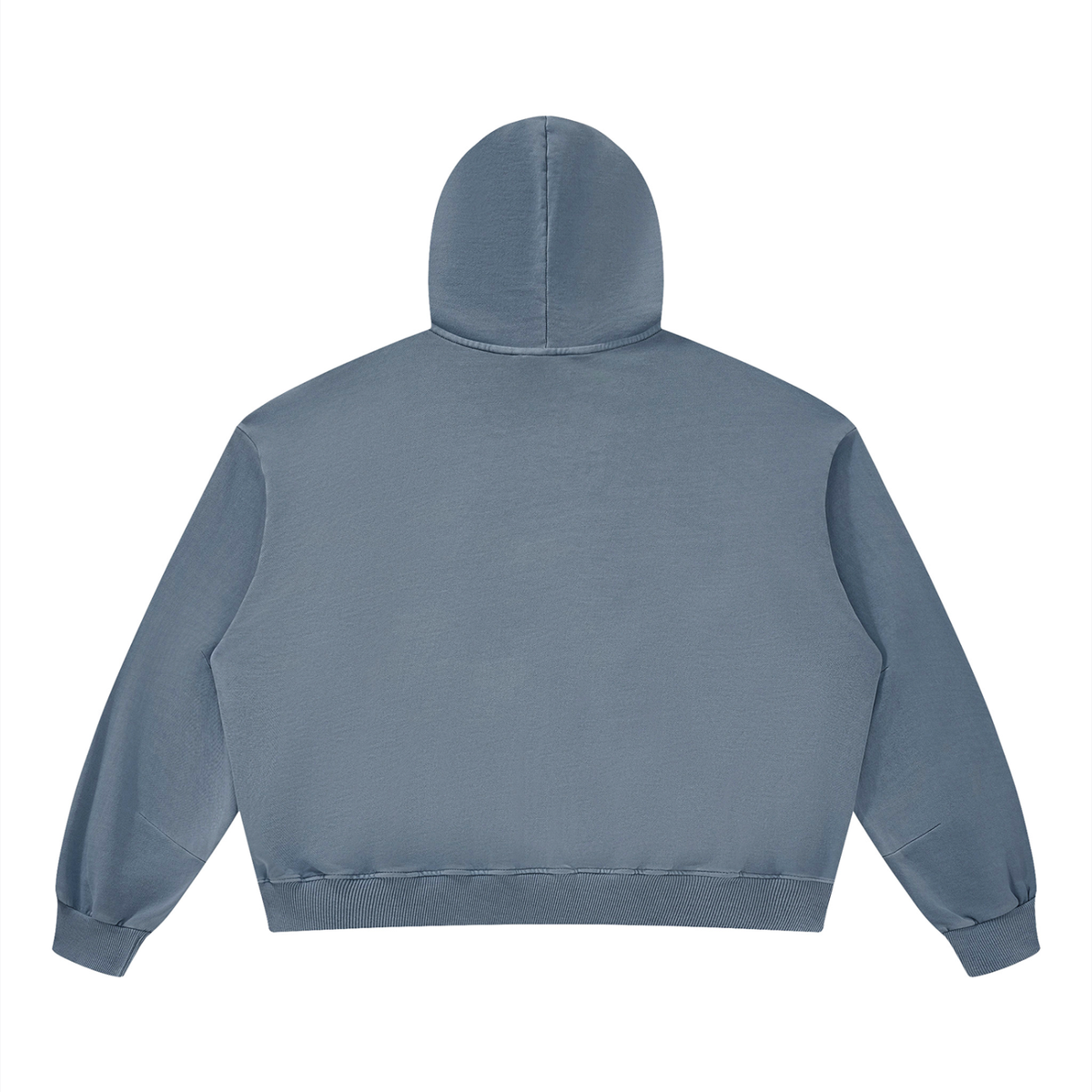 Unisex Boxy Vintage Washed Hoodie in gray blue, alternate angle