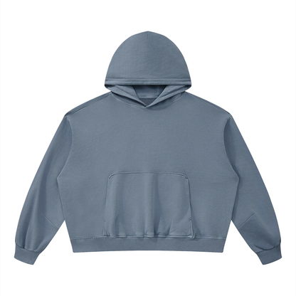 Unisex Boxy Vintage Washed Hoodie in gray blue