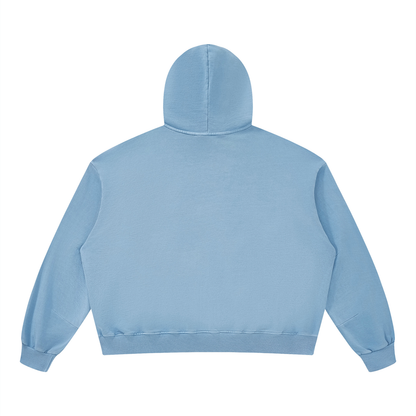 Unisex Boxy Vintage Washed Hoodie in light blue, alternate angle