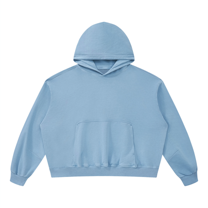 Unisex Boxy Vintage Washed Hoodie in light blue