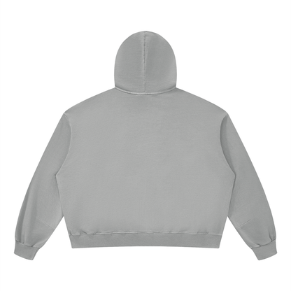 Unisex Boxy Vintage Washed Hoodie in light gray, alternate angle