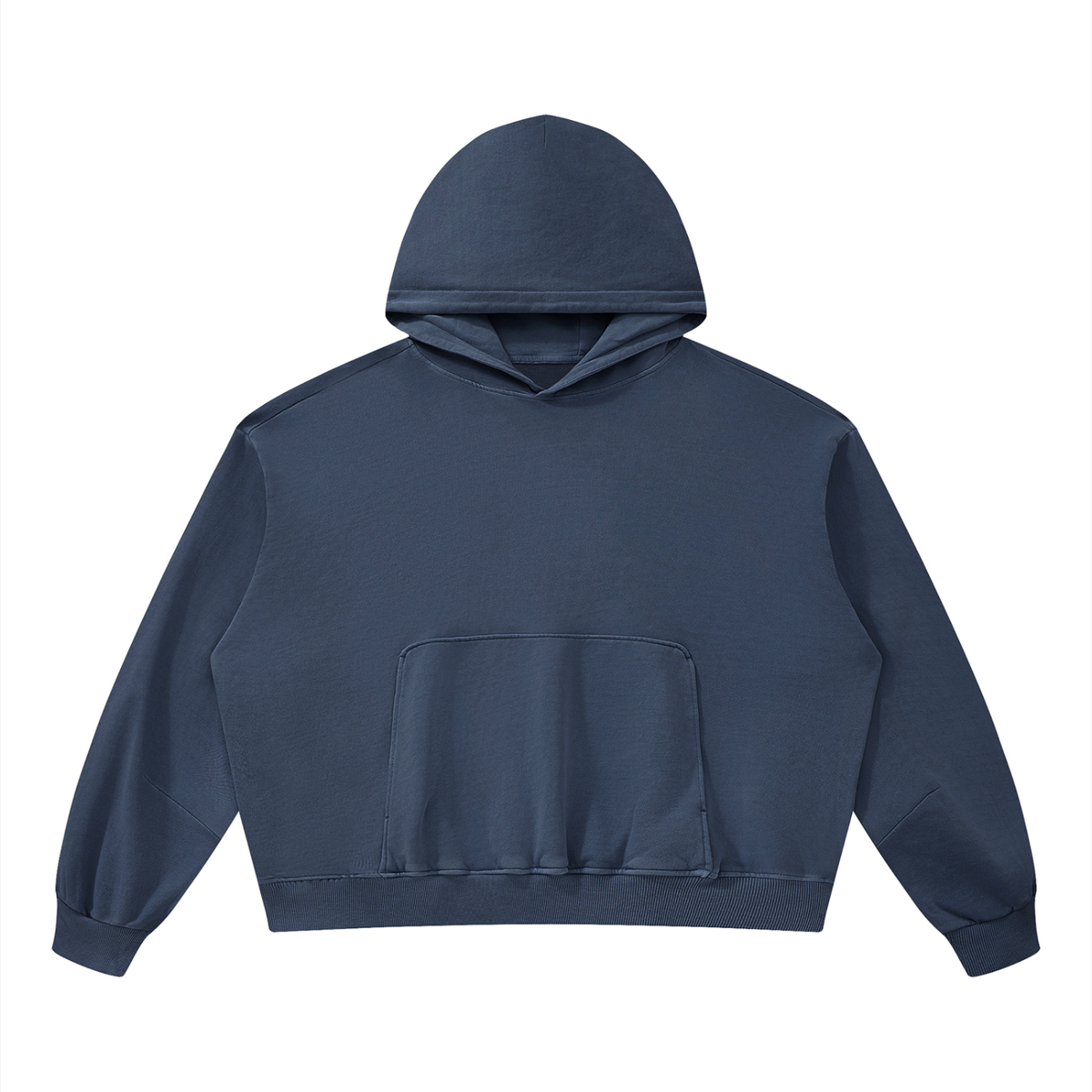 Unisex Boxy Vintage Washed Hoodie in navy blue
