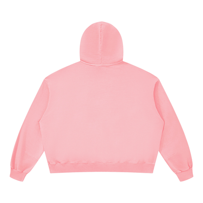 Unisex Boxy Vintage Washed Hoodie in pink, alternate angle