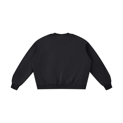 Unisex Boxy Vintage Washed Sweatshirt in black, alternate angle