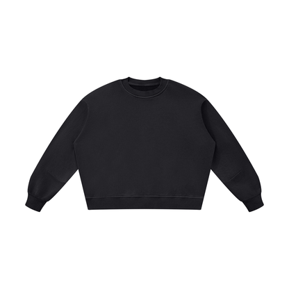 Unisex Boxy Vintage Washed Sweatshirt in black