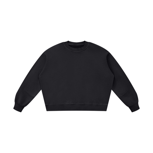 Unisex Boxy Vintage Washed Sweatshirt in black