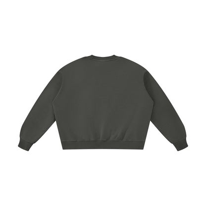 Unisex Boxy Vintage Washed Sweatshirt in dark gray, alternate angle