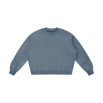 Unisex Boxy Vintage Washed Sweatshirt in gray blue