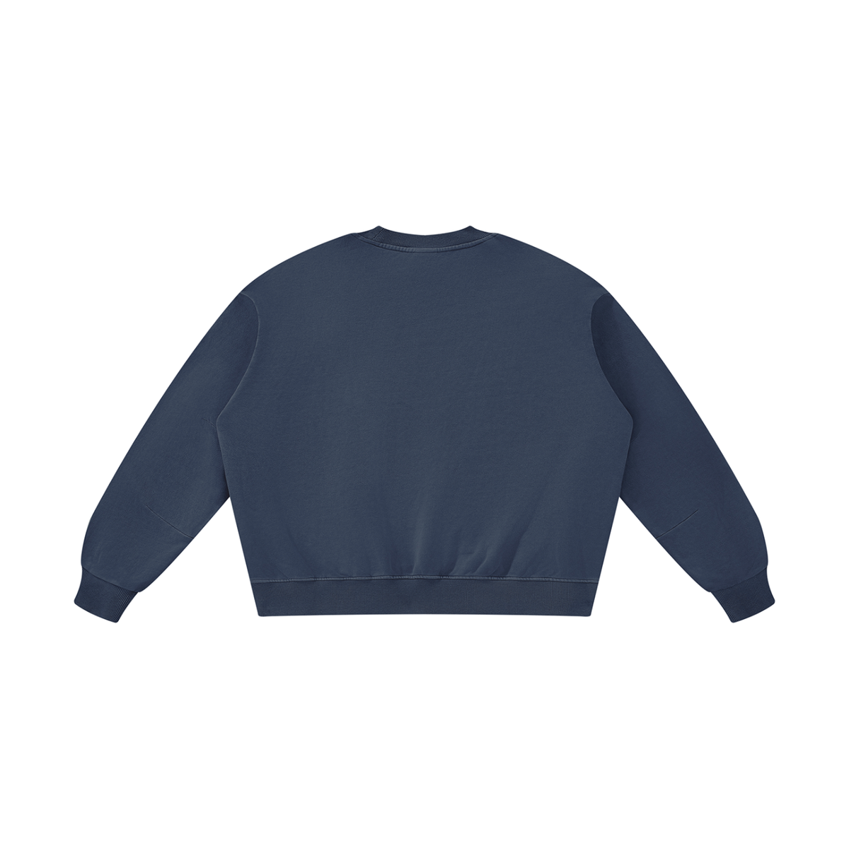 Unisex Boxy Vintage Washed Sweatshirt in navy blue, alternate angle