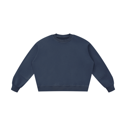 Unisex Boxy Vintage Washed Sweatshirt in navy blue