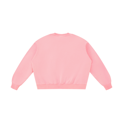 Unisex Boxy Vintage Washed Sweatshirt in pink, alternate angle