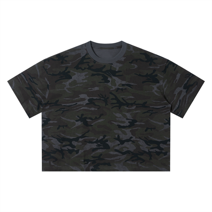 Unisex Camo Boxy T-Shirt in gray camo