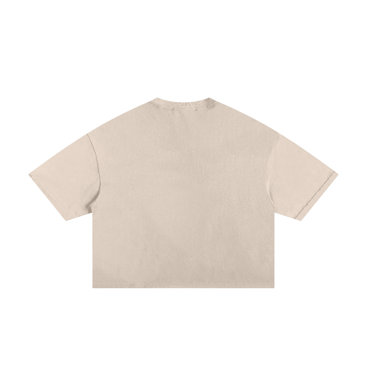Unisex Classic Frayed Boxy Tee in apricot, alternate angle