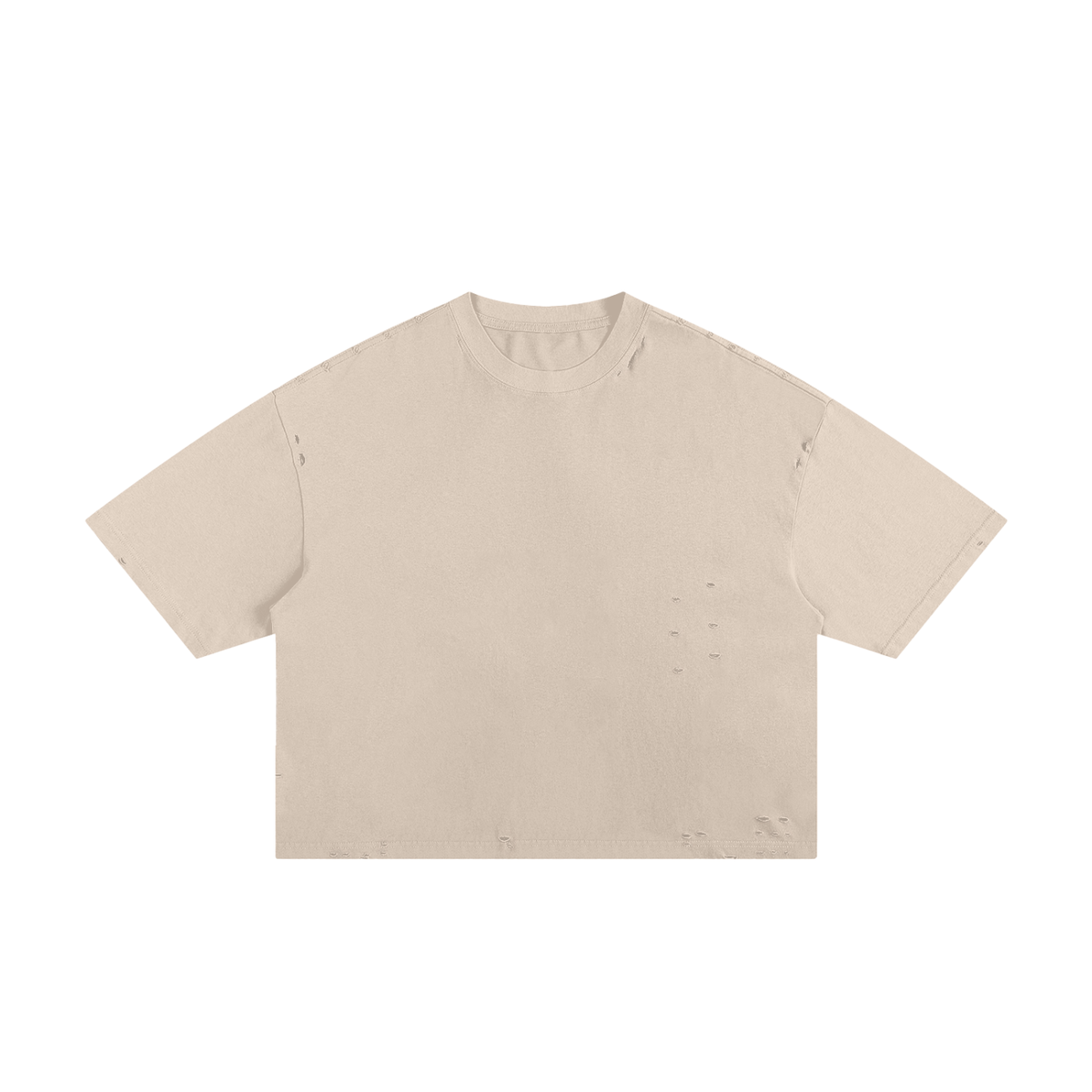 Unisex Classic Frayed Boxy Tee in apricot