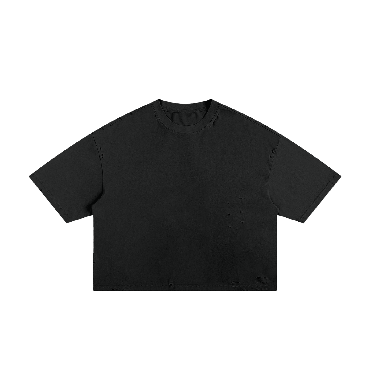 Unisex Classic Frayed Boxy Tee in black