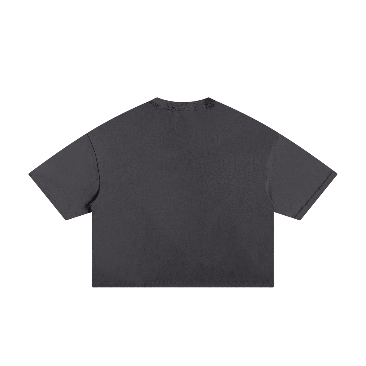 Unisex Classic Frayed Boxy Tee in wash black, alternate angle