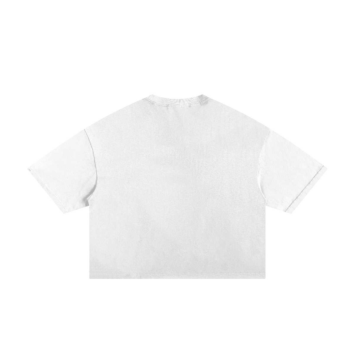 Unisex Classic Frayed Boxy Tee in white, alternate angle