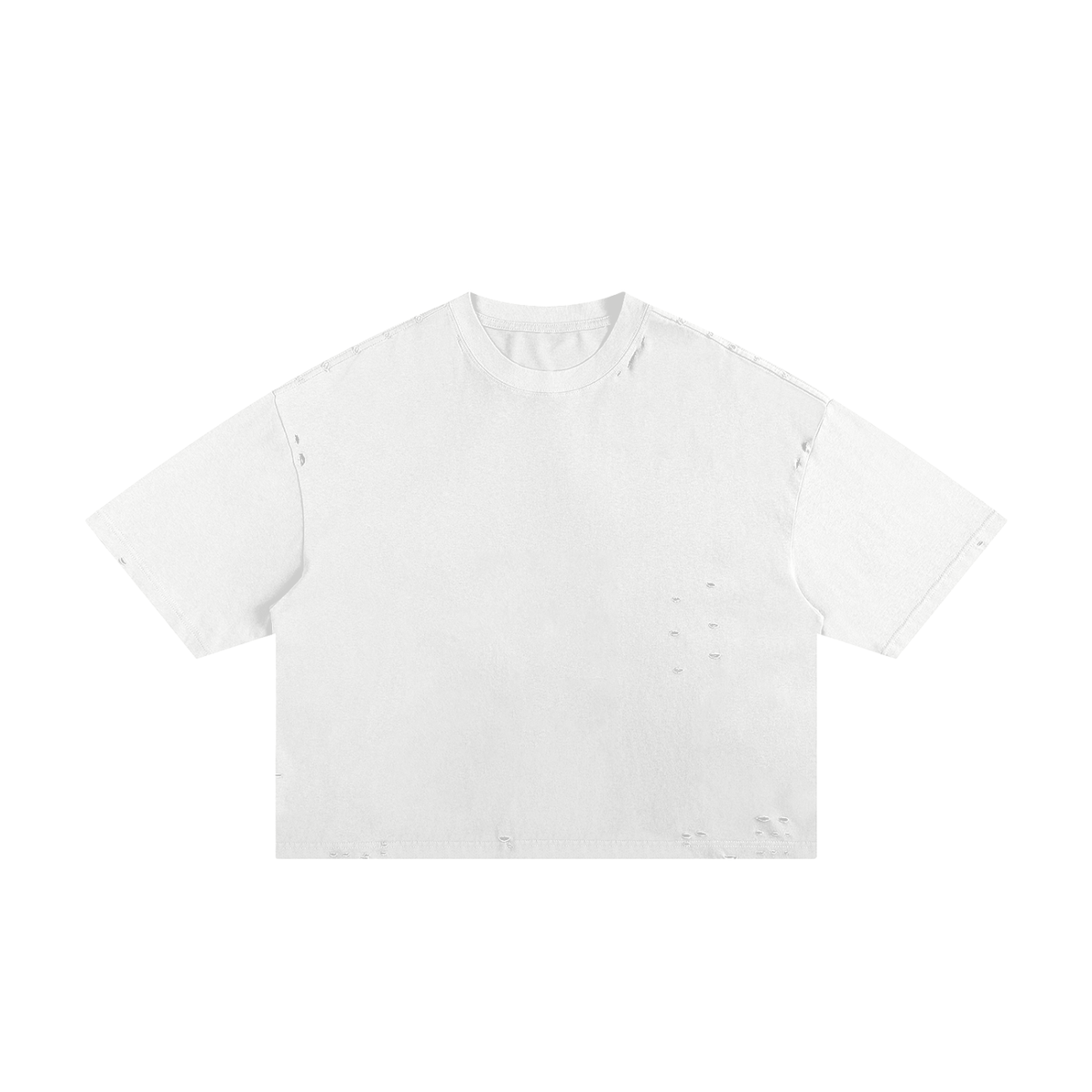 Unisex Classic Frayed Boxy Tee in white