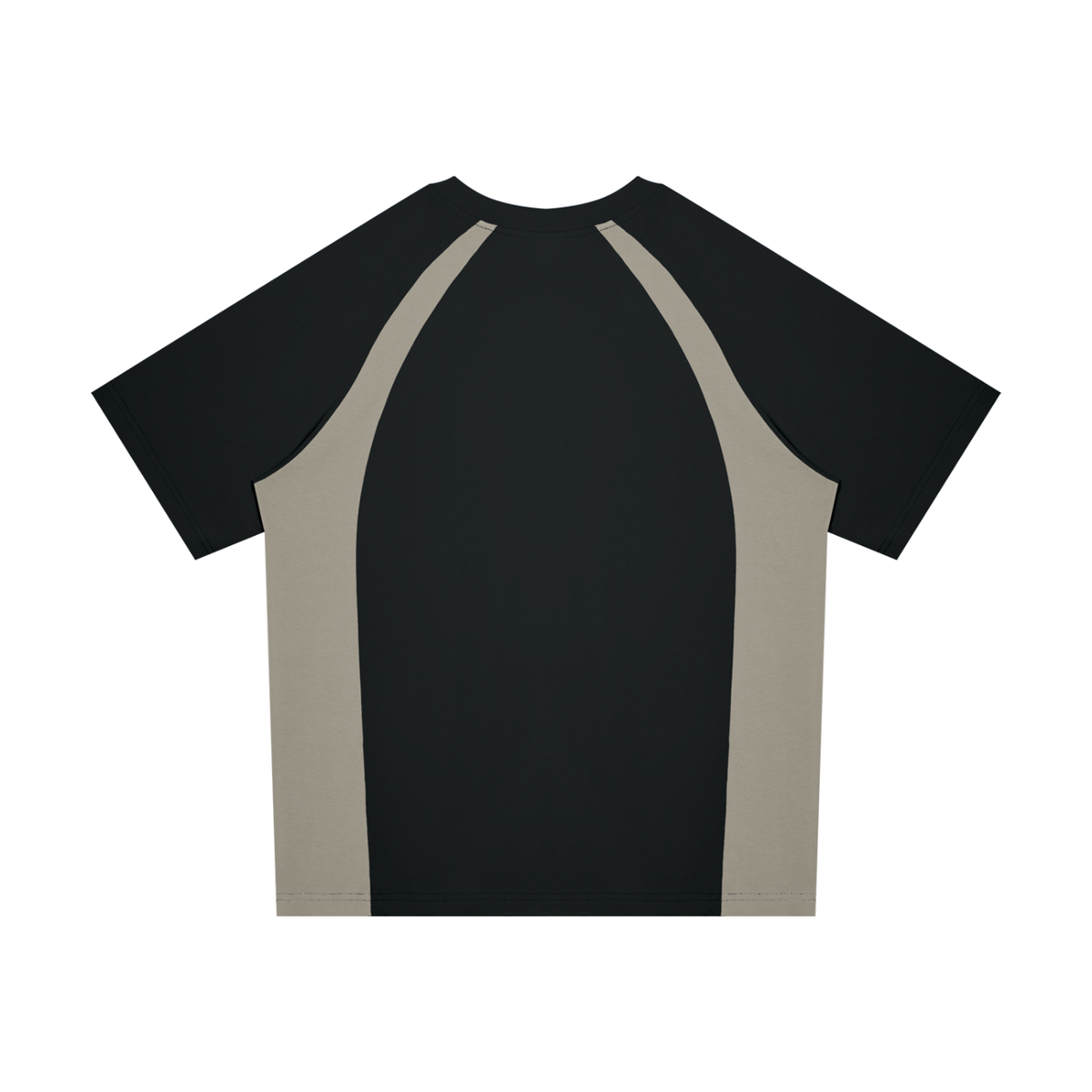 Unisex Classic Raglan Color Block T-Shirt in black with light gray, alternate angle