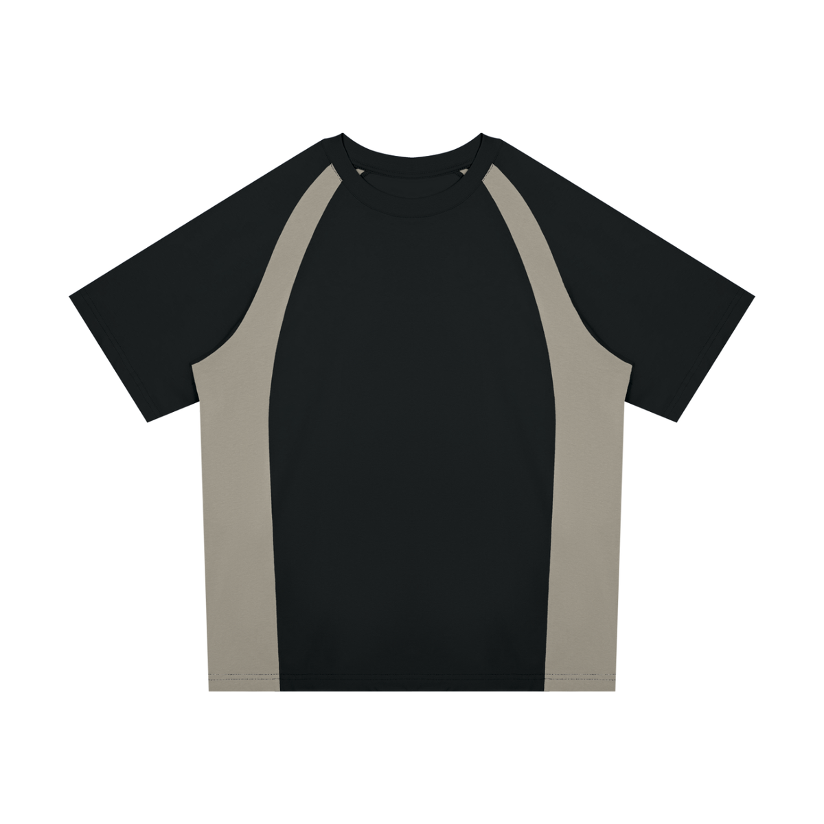 Unisex Classic Raglan Color Block T-Shirt in black with light gray
