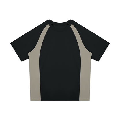 Unisex Classic Raglan Color Block T-Shirt in black with light gray