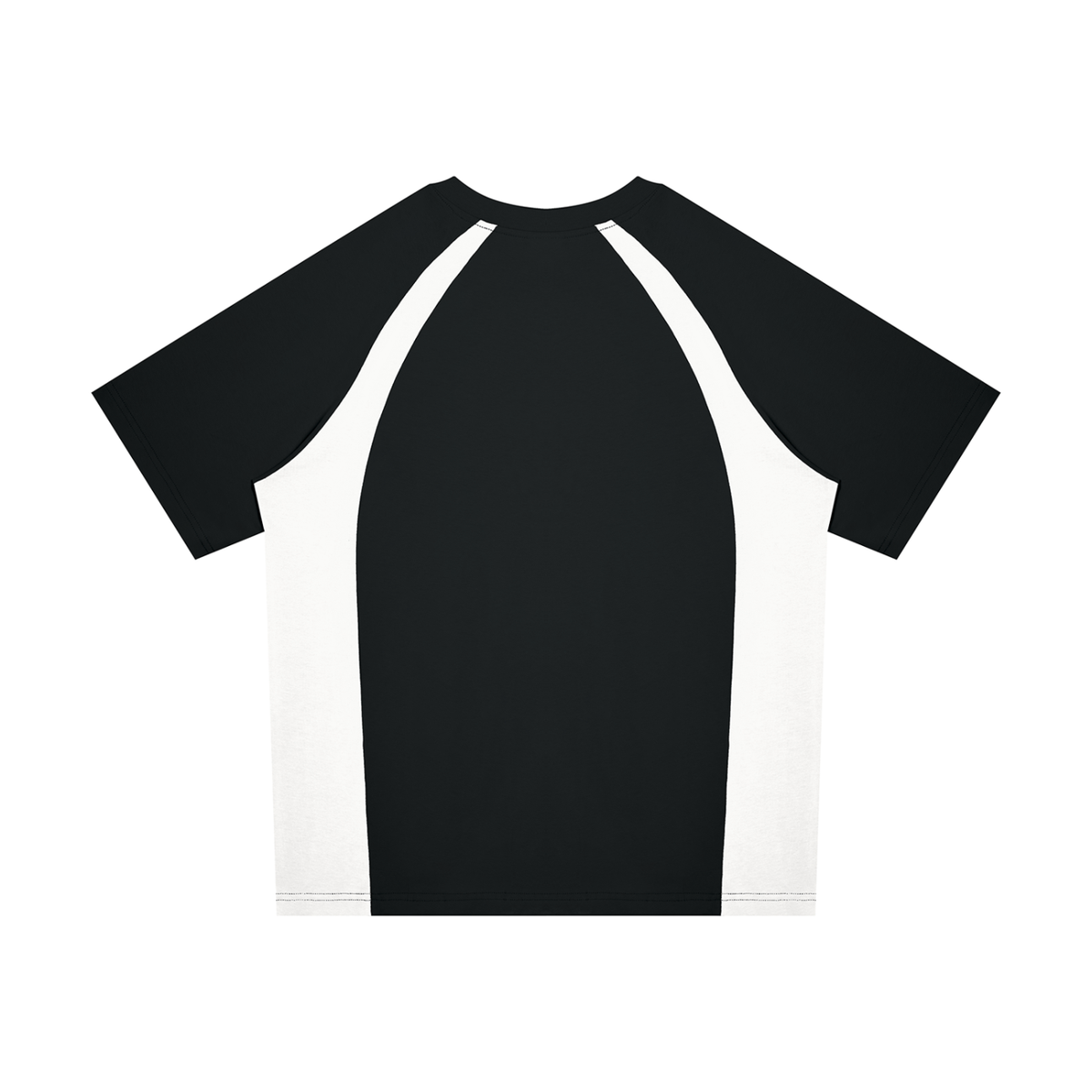 Unisex Classic Raglan Color Block T-Shirt in black with white, alternate angle