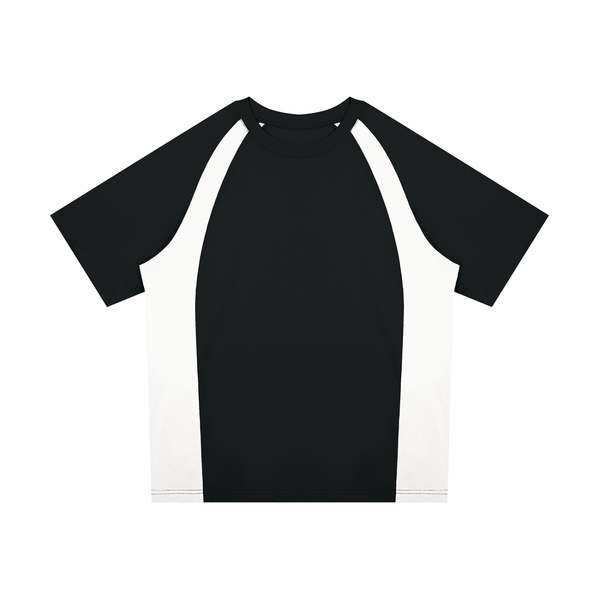 Unisex Classic Raglan Color Block T-Shirt in black with white